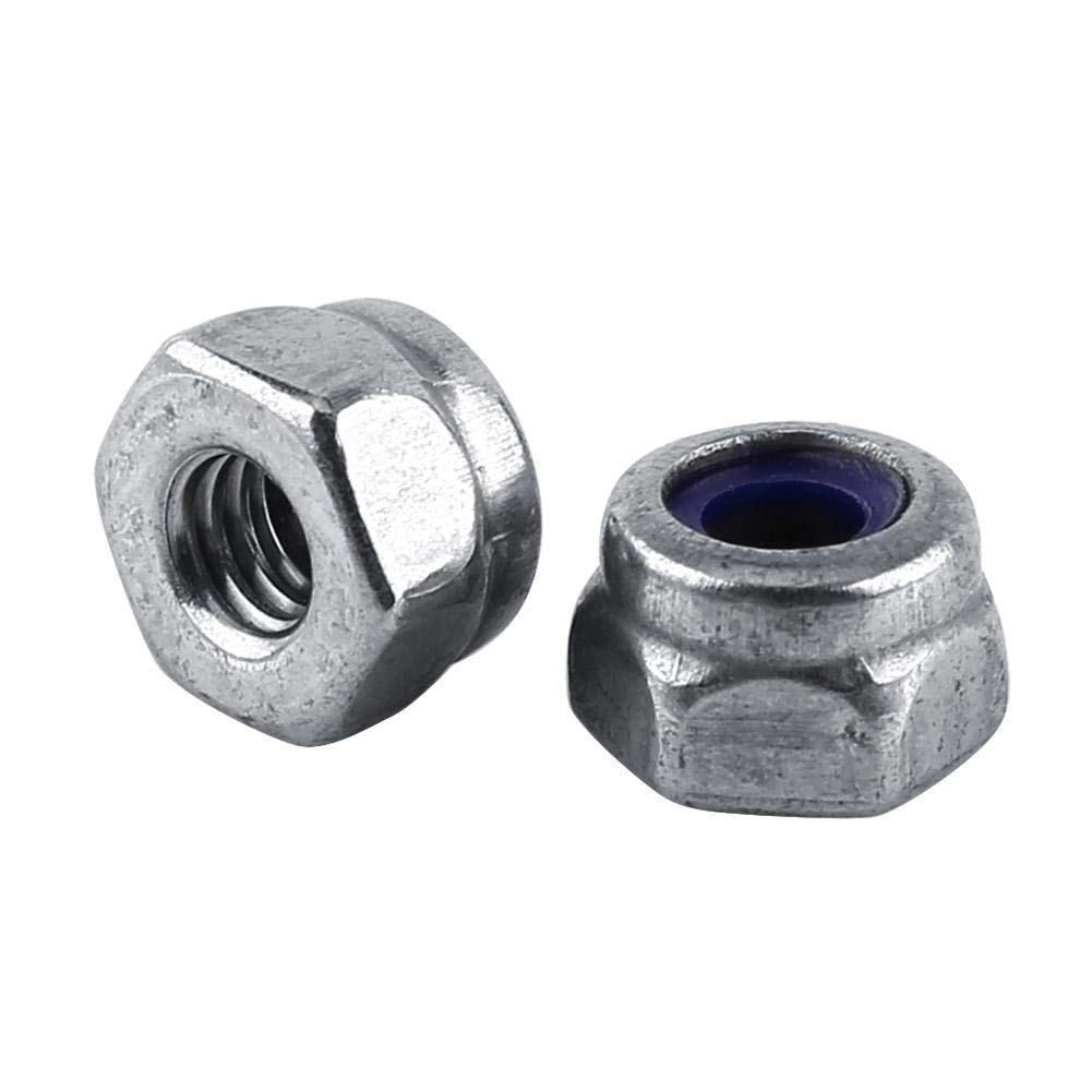 Stainless Steel Lock Nut, 100pcs M3 Self-locking Hex Nut Anti-loose Metric Locknut with Nylon Washer for Normal Nuts of Hardware, Vehicles, Home, Outside Applications