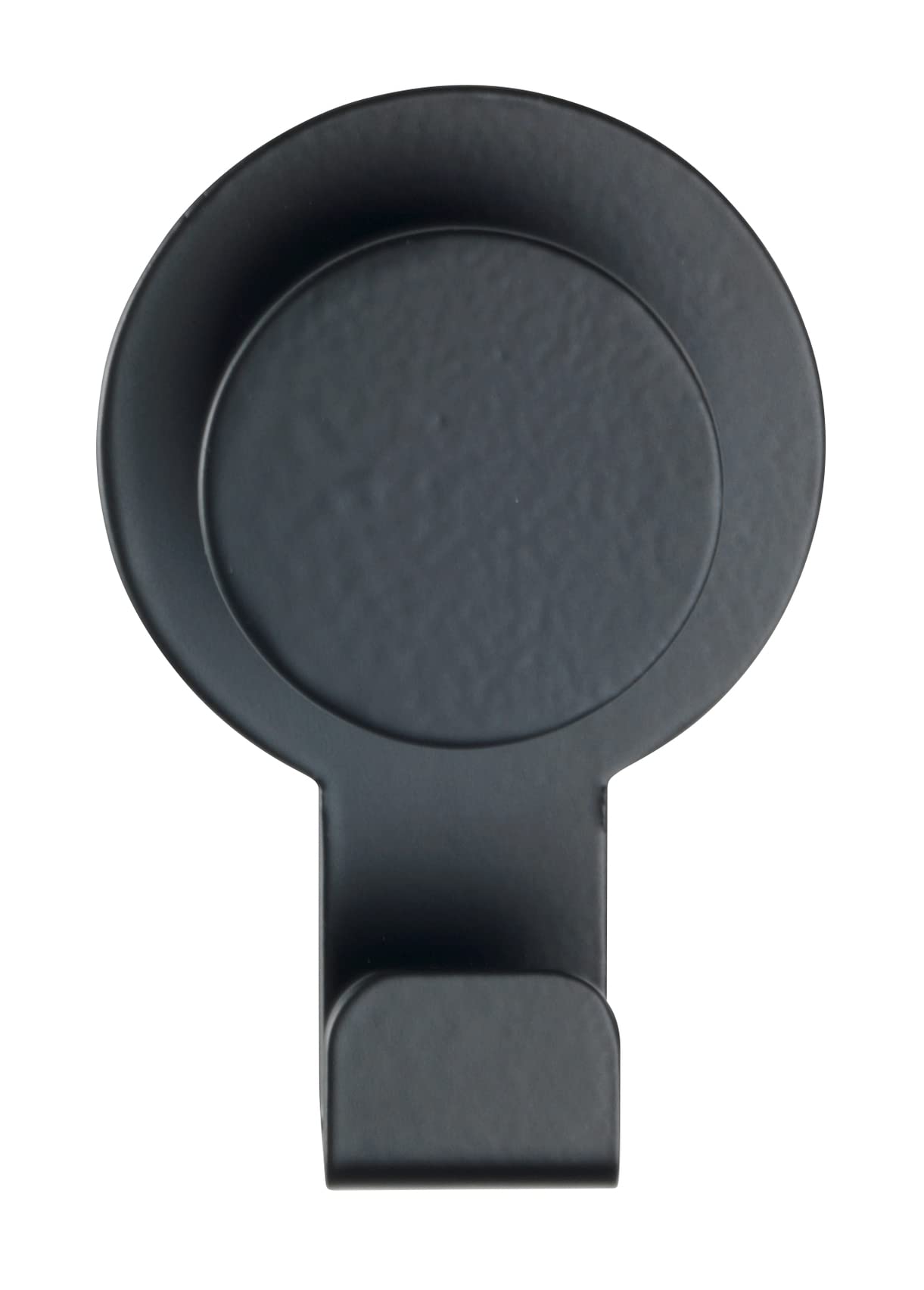 WENKO Blandas Wall Hook Matte Black - Adhesive Hooks No Drilling Required Towel Holder Stainless Steel 5 x 7.5 x 2.5 cm Black
