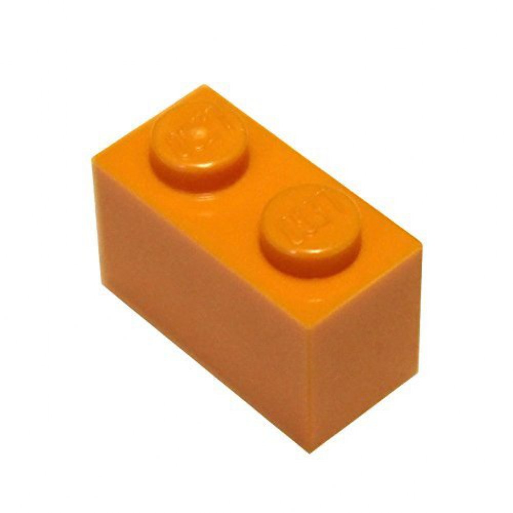 LEGO Parts and Pieces: Orange (Bright Orange) 1x2 Brick x100