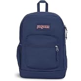 JanSport 26L Cross Town Plus Backpack, Navy | 15 inch Padded Laptop Sleeve, Water Bottle Pocket, Commuter Rucksack for Travel