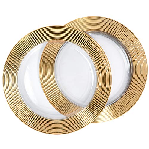 GoldRimmed Charger Plates Set of 6 13Inch Elegant & FoodSafe