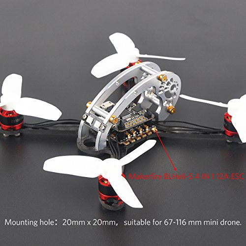BLHeli-S 4-in-1 12A ESC Electric Speed Controller 2-3s LiPo Support Dshot 150/300/600 for FPV Racing Drone Multirotor