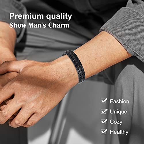 JEROOT Titanium Lymphatic Drainage Ring And Bracelet For Men