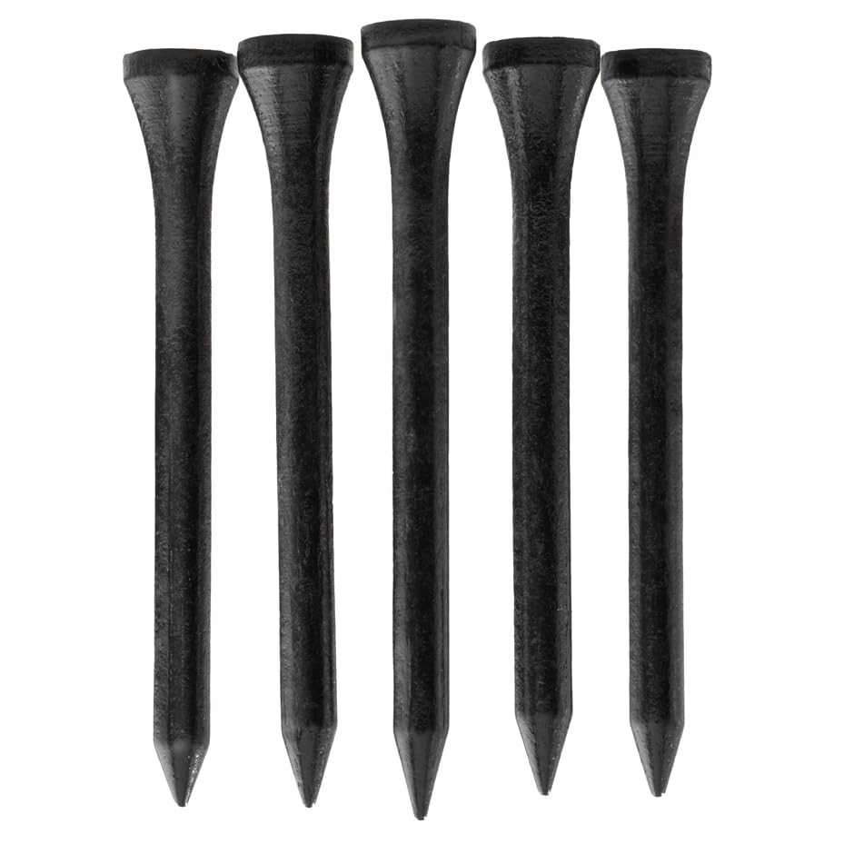 100 PCS Bamboo Golf Tees | Multiple Colours & Sizes | Eco Friendly & Sustainable Bamboo Golf Tees (70mm Black)