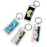 Pack of 4 - Acrylic New York NY NYC Manhattan Retro Style Keychain Key Ring