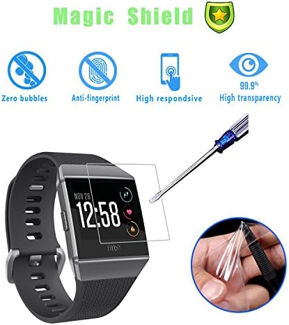 Fitbit Ionic Screen Protector LEHOO Full Coverage Film Magic Shield Bubble-Free HD Film Clear for Fitbit Ionic Smart Watch (6-Pack)
