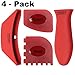 Handle Holder Pan Scraper Grill Scraper Silicone Hot Handle Holder for Cast Iron Skillets with BPA Free Silicone in 4 Pack (Red)