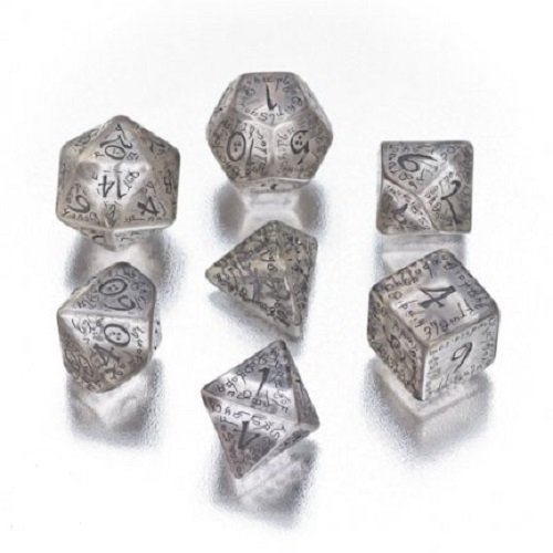 Q Workshop Elvish Dice 7 Board Game, Transparent/Black