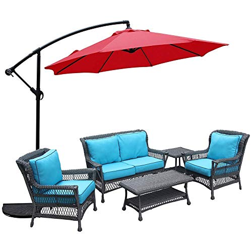 UWY Garten Sonnenschirm Hängender Regenschirm Polyeste und Stahl Cantilever Sonnenschirm mit Kurbelgriff und…