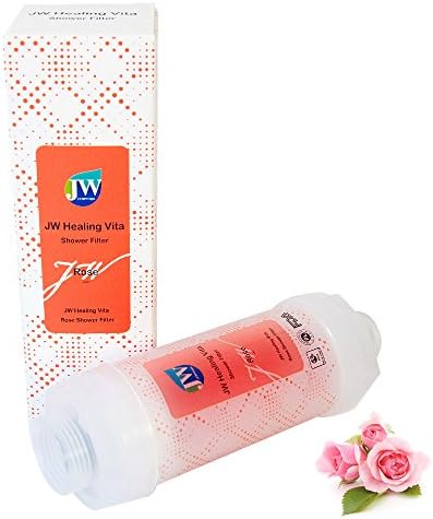 JW Healing Vita Shower Filter(Lemon, Lavender, Jasmine, Rose) Contain Natural Vitamin C, Removing Chlorine, Heavy Metals and Sulfur Odor from Water (Rose)