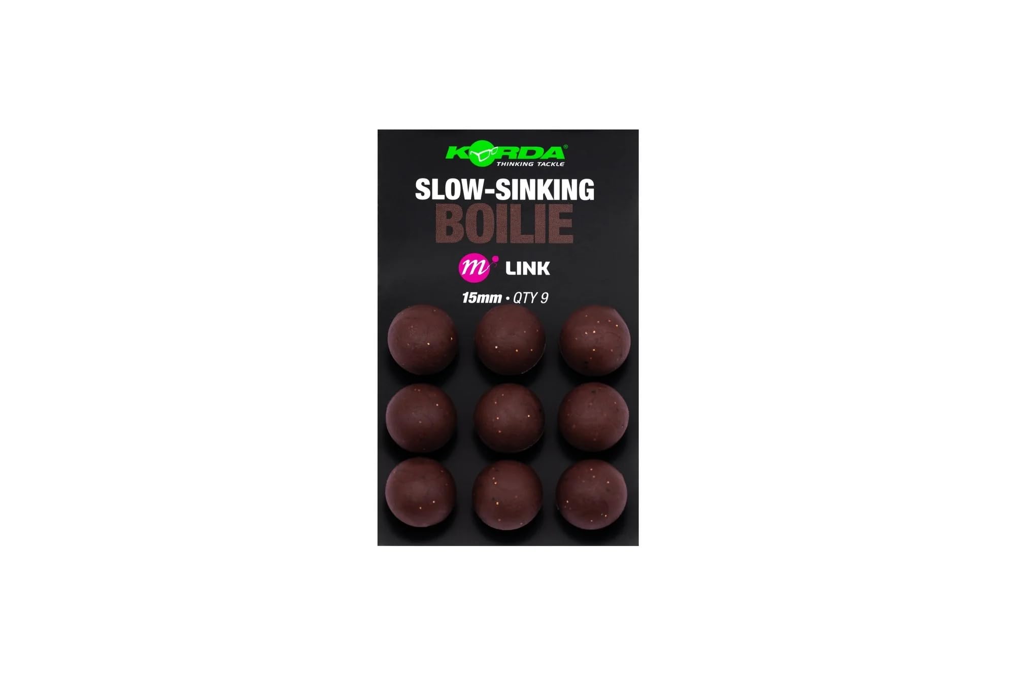Korda Slow Sinking Boilie Link 15mm | Imitation Boilie Hookbait for Carp Fishing | Slow-Sinking, Durable, Mainline Flavored | Ideal for Crayfish-Resistant Carp Rigs