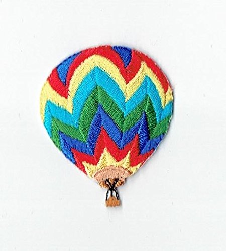 Small Colorful Chevron Hot Air Balloon Iron on Embroidered Patch