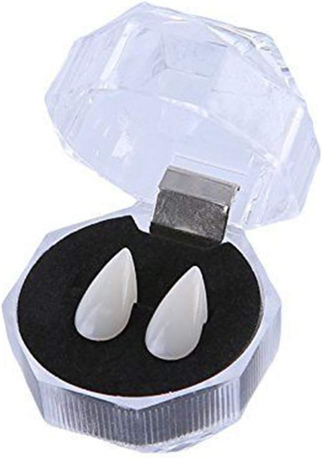 Iswell Devil Tooth Fangs Caps, Halloween Vampire Zombie Denture Spoof Toy Party Fangs Masquerade Props