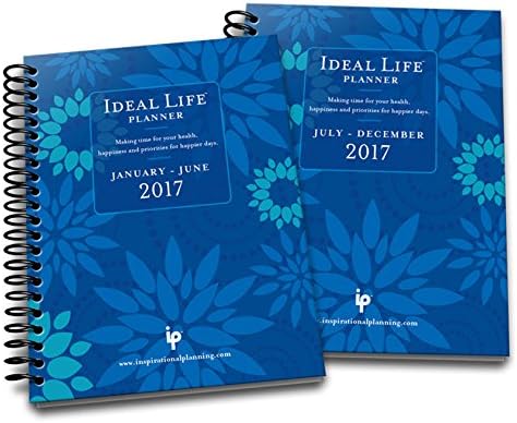 2017 Ideal Life Planner Blue Floral two- 6 month Books Jaunuary to December