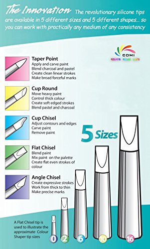 COMIART 5pcs Flexible Fimo Clay Sculpture Tools Silicon Color Shapers Brushes Size 2 - Thumbnail 6