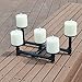 smtyle Industrial Candle Holders Candelabra Set of 5 Plate Black Iron Metal Willowr for Fireplace Decoration on Desk or Floor