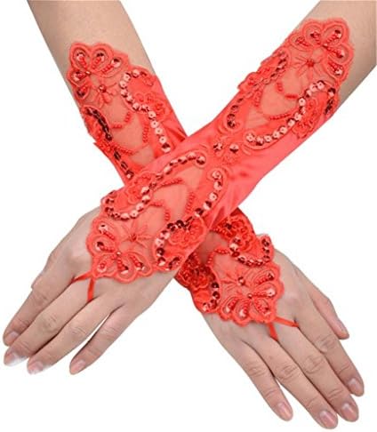 Women' Flora Short Wedding Dress Glove Fingerless Elegant Gloves for Bride Party
