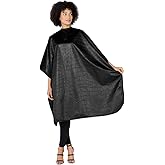 Betty Dain Alligator Hide Bleach-proof Multi Purpose Coloring/Styling Cape, Textured Surface, Secure Snap Closure at Neck, Generous Size, Machine Washable, Lightweight Polyester, Black, 45 x 60