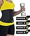Sauna Sweat Waist Trimmer Workout Ab Belt Womens Black Workout Wrap for Stomach Sweet Muscle & Back Support for Womens (Black, L)