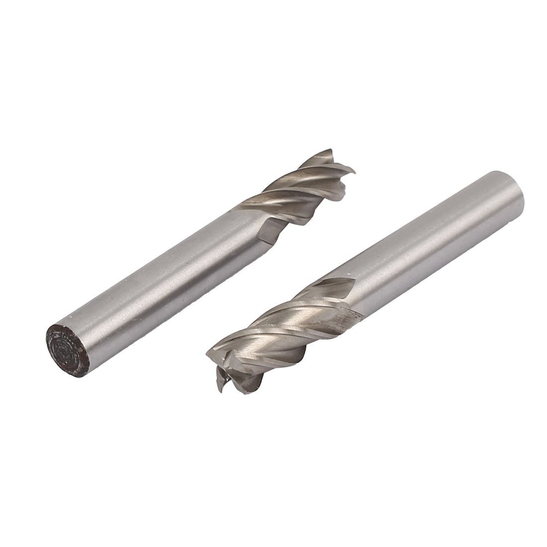sourcingmap 2pcs 3/8 Inch Cutting Dia 4 Spiral Flutes Straight Shank Cutter Tool HSS-AL End Mill Bits