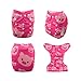 babygoal Reusable Cloth Diapers for Baby Girls, One Size Adjustable Washable Pocket Nappy Covers 6 Pack+ 6pcs Microfiber Inserts+4pcs Bamboo Inserts 6FG34D