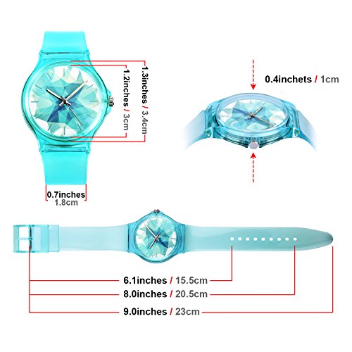 Zeiger Kids Watch Teen Girls Student Children Young Girls Ages 11-15 7-10 Watch with Silicon Soft Band (Turquoise)
