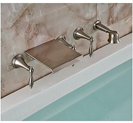 Amazon Com Gowe Wall Mount Waterfall Bathtub Faucet Brushed