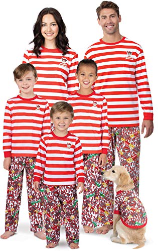 PajamaGram Where's Waldo Family Pajamas - Fun Pajamas for Family, Red, Kids, 12
