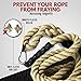Easy-Install Manila Hemp Gym Climbing Rope w/Bracket & Carabiner for Indoor & Outdoor Crossfit Exercise, Home Training and Fitness Workouts (1.5 in Thickness & 15/20/25 ft Length Available) (15.00)