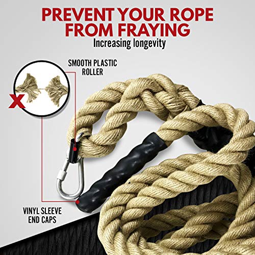 Valorem Sports Workout Gym Climbing Rope - Training Rope for Fitness Exercise - Hanger Included (15 FT)