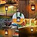 Ollivage Hanging Solar Lights, Dancing Flame Solar Lights Outdoor Hanging Lanterns, Solar Powered Torch Lights and USB Charging Solar Flame Landscape Lights for Garden Patio Deck Yard Path, 2 Pack