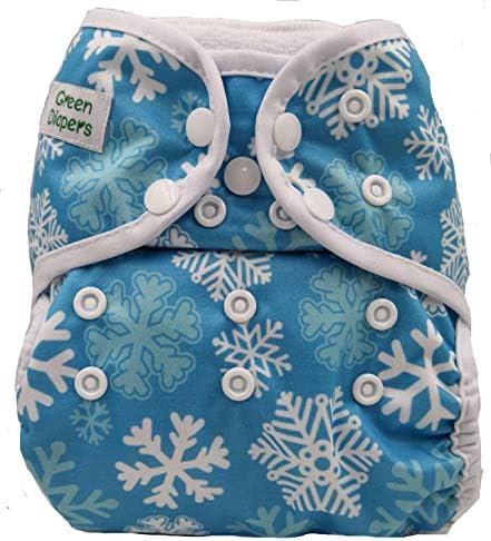 Green Diapers Reusable Diaper Cover (Let It Snow)