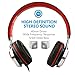 ECOOPRO® Lightweight Portable Adjustable Over Ear Stereo Earphone Headphones Headset for PC MP3 MP4 Tablet Most Smart Phone (Black/Red)