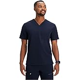 Fabletics Men's Helix 1-Pocket Scrub Top - MotionTech, Wrinkle-Resist, Chest Pocket, Anti-Shrink, Semi-Slim Fit