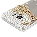 S7 Edge Case,Samsung Galaxy S7 Edge Case - Mavis's Diary 3D Handmade Bling Crystal Golden Crown Flowers with Shiny Sparkle Diamonds Rhinestone Elegant Design Clear Case Hard PC Cover