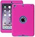 E LV Hybrid Armor Protection Defender Case Cover for iPad Mini / iPad Mini 2 / iPad Mini 3 with 1 Stylus and 1 Cleaning Cloth - [HOT PINK/TURQUOISE]