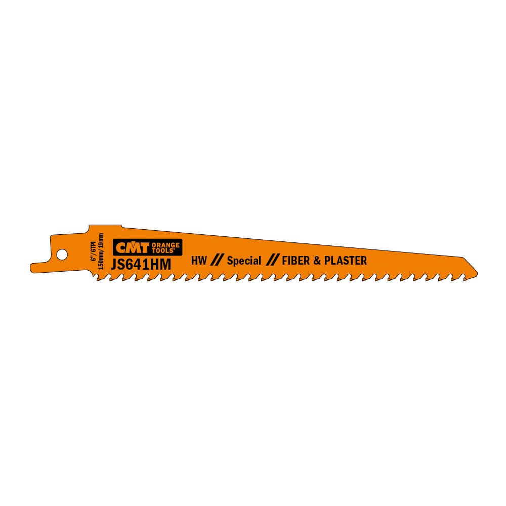 CMT JS641HM-2 Tungsten carbide tipped reciprocating Sabre Saw Blade, 6 TPI Universal Shank, 5-1/8"