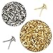 Yexpress 600 Pieces 4.5 x 8mm Gold & Silver Mini Brads Round Paper Fasteners Brass Pastel Metal Brads for Scrapbooking Crafts DIY Paper