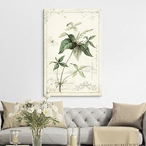 Canvas Wall Art - Vintage Style Flower and Butterfly - Giclee Print Gallery Wrap Modern Home Art Ready to Hang - 12x18 inches