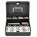 MMF Industries STEELMASTER Tiered Tray Cash Box | 11.81” W x 3.18” H x 9.43” D | 10 Compartments | Tiered Tray Design | Recessed Handle | Secure Cam Lock | Steel Construction