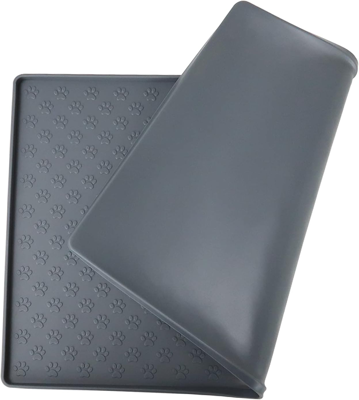 CUUKSHKN Pet Feeding Mat for Dog and Cat,Silicone Pet Food Placemat Tray for Prevent Food and Water Overflow,Easy Clean Non-Stick Anti-Slip Dog Cat Bowl Mat with Edges for Floors Waterproof