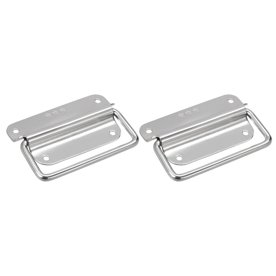 sourcing map 100mmx57mm 201 Stainless Steel Toolbox Chest Ring Pull Handle Silver Tone, 2pcs