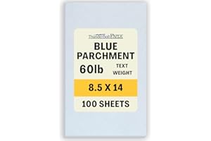 THUNDERBOLT PAPER 100 Light Blue Parchment 60# Text (=24# Bond) Paper Sheets - 8.5" X 14" (8.5X14 Inches) Legal|Menu Size - 60 lb/Pound is Not Card Weight - Vintage Colored Old Parchment Semblance