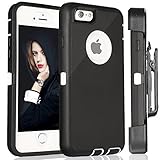 iPhone 6S Plus Case,Fogeek PC TPU Combo Protective Case Heavy Duty Protective for iPhone 6 Plus & iPhone 6S Plus 5.5 inch w/ 360 Degree Rotary Belt Clip & Kickstand(Black/White)