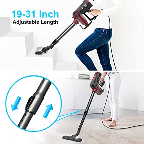 Vacuum Cleaner,Sngg 17KPA Stick Vacuum Corded Powerful Suction Handheld Light Vacuum Cleaner Hardwood Floors -H7s Black