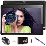 Mirzebo Android Tablet Slot Unlocked 10 inch with Dual Sim Card Slots 10.1" 1280X800 IPS Screen 3G Phablet with WiFi GPS Bluetooth Tablet,Dual Camera,Mouse (10 inch(1GB+16GB), Black)