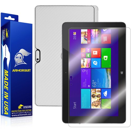 ArmorSuit MilitaryShield - DELL Venue 11 Pro 7130/7139/8286 Screen Protector + White Carbon Fiber Full Body Skin Protectorw/ Lifetime Replacements