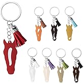 Ipetlive Personalized Horse Face Keychain With Tassel - Acrylic Custom Name Key Chain for Backpack, Bag - Photo Key Ring for Mom, Dad, Daughter - 8 Colors