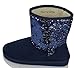 Black Sequin Faux Suede Fur Lining Comfort Ankle Boots Bling