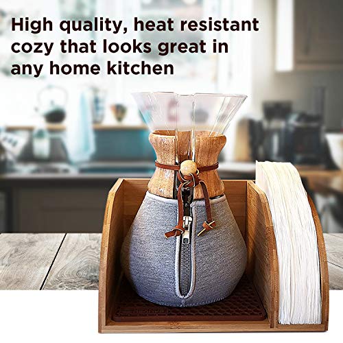 HEXNUB 6 Cup Cozy and Lid for Chemex Collar and Handle Pour Over